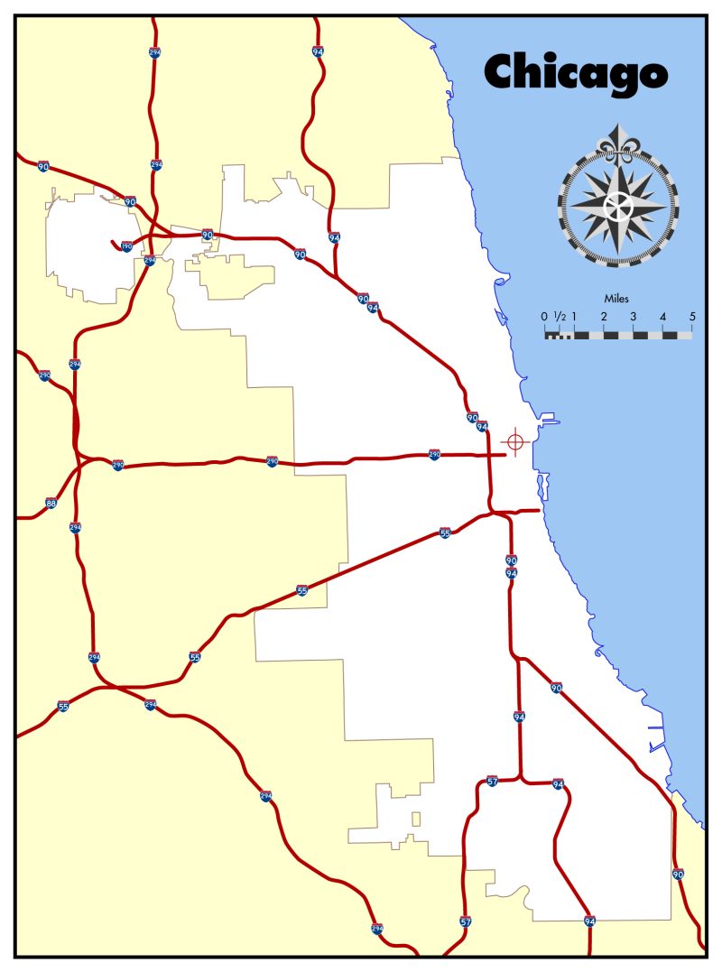Chicago Interstates Map Mapsof Net - Download Professional Colorful Wallpaper | Mobile