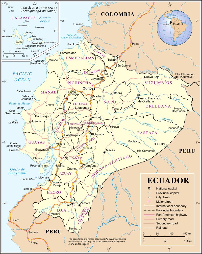 Ecuador Map Mapsof Net - Stunning Nature Illustration - Retina