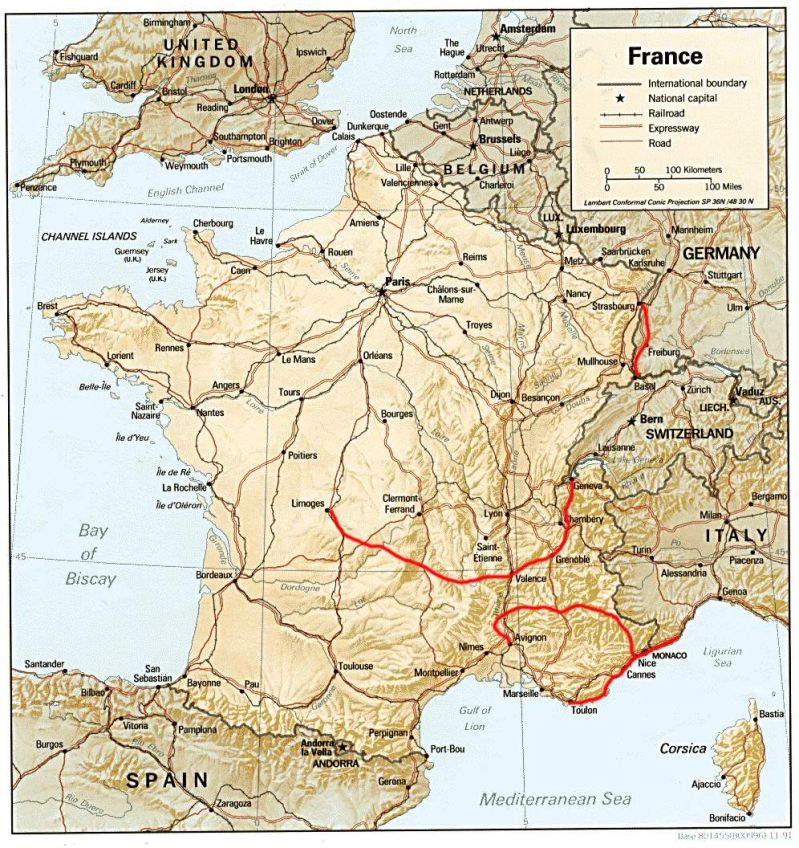 Map France Mapsof Net - Download Professional Vintage Picture | Retina