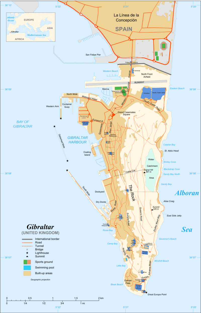 Gibraltar Geographic Facts Maps Mapsof Net - Space Arts - Ultra HD High Resolution Collection