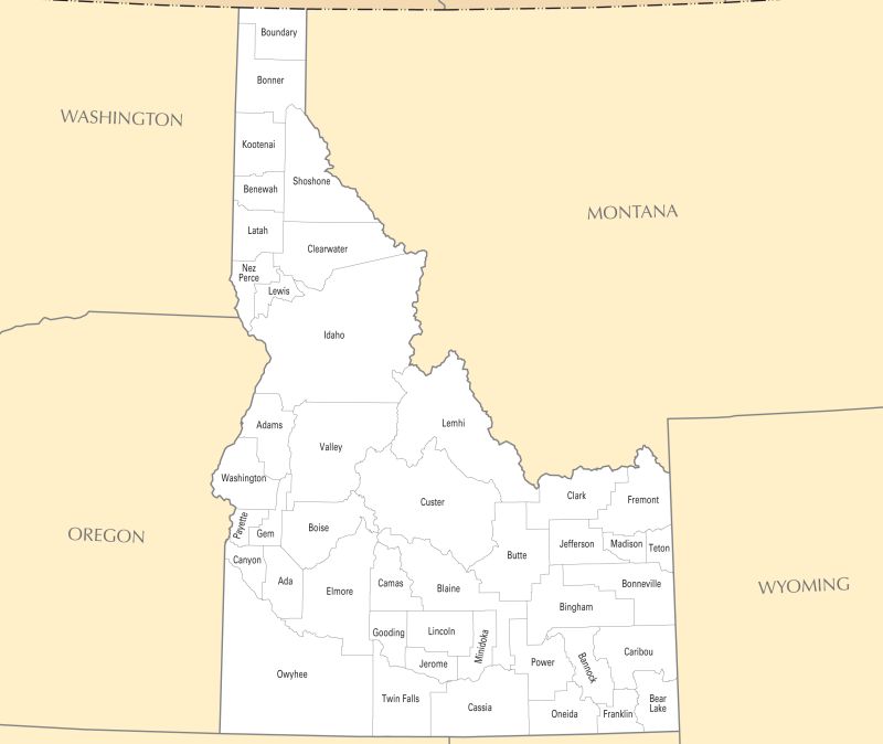 Idaho County Map Mapsof Net - Premium Sunset Photo Gallery - Full HD