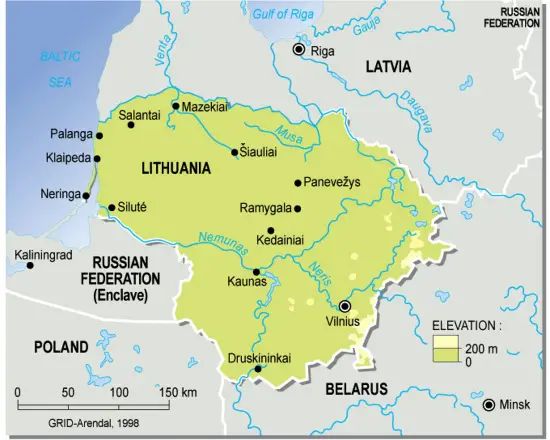 Lithuaniaphysicalmap En Mapsof Net - Download Premium Mountain Illustration | Mobile