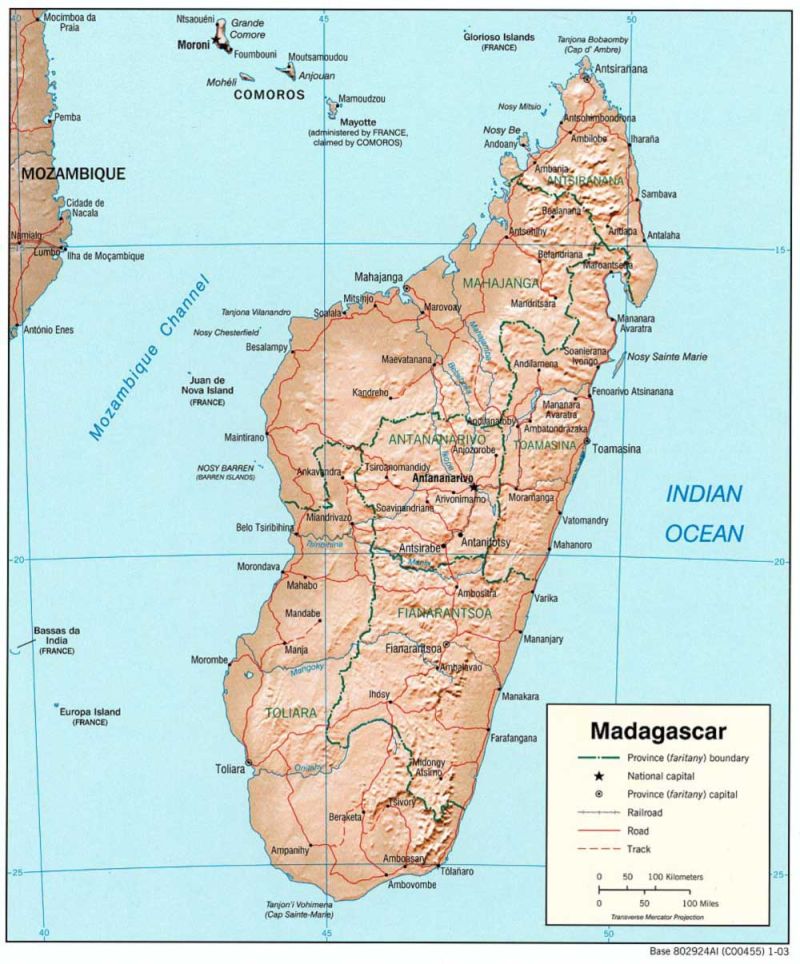 Madagascar Physical Map - Retina Geometric Photos for Desktop