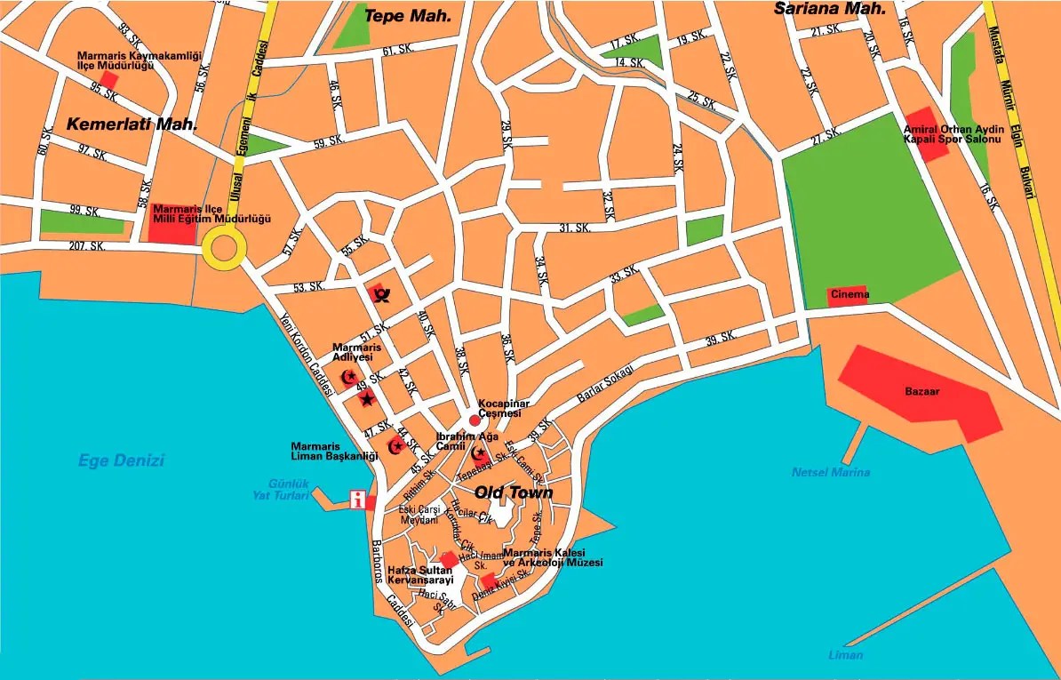 Marmaris City Map MapSof Net Marmaris City Map 