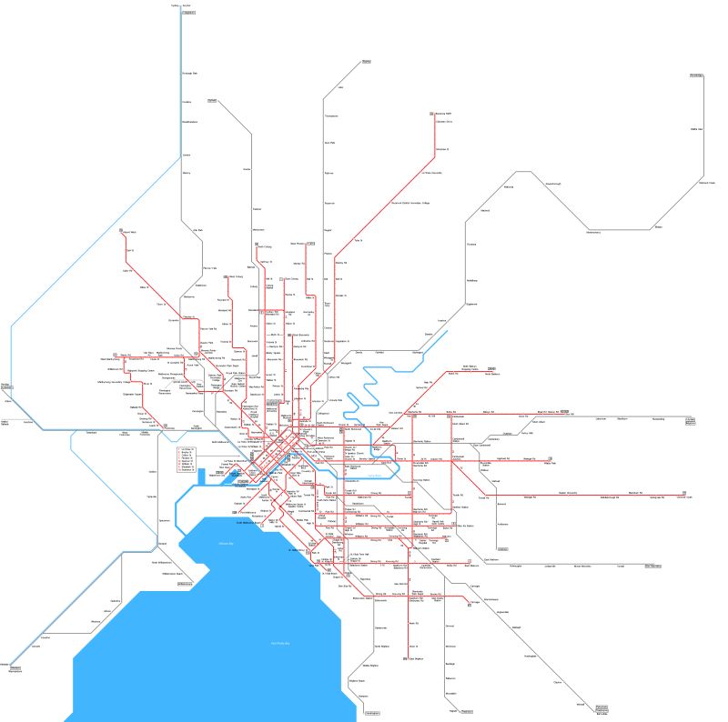 Melbourne Night Bus Map Mapsof Net - Premium Geometric Art Gallery - Retina