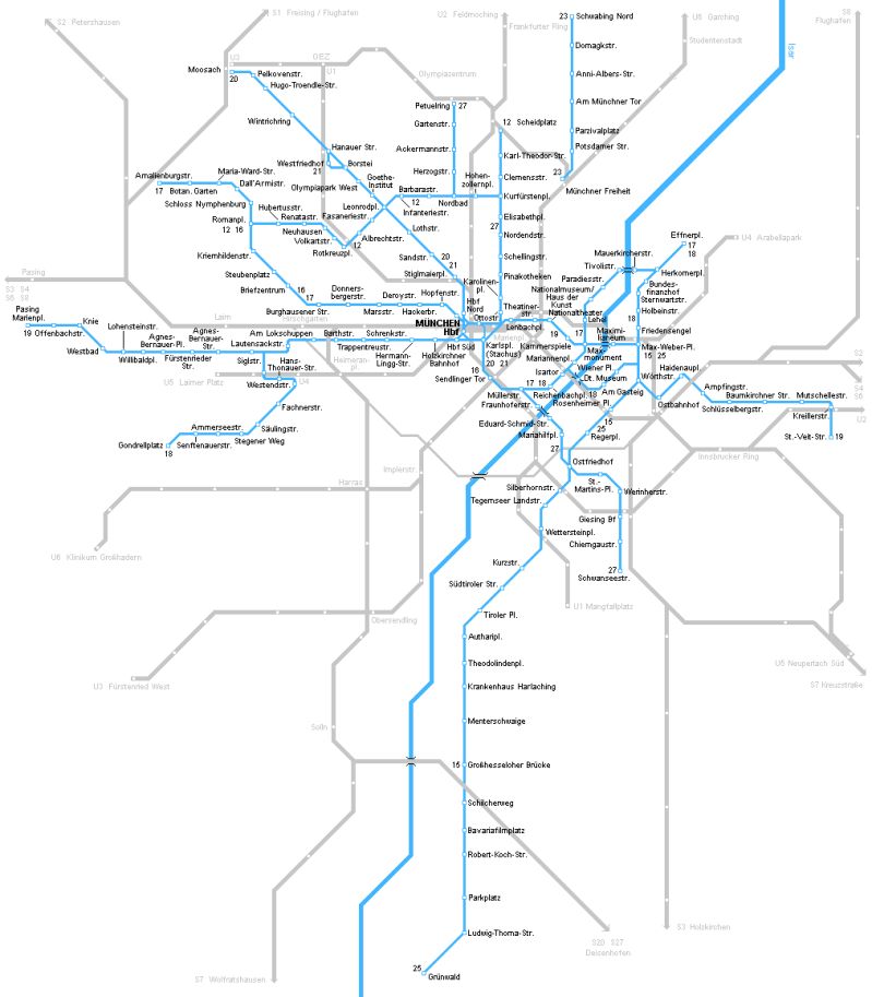 Munich Metro Map - Premium Nature Pattern Gallery - Full HD