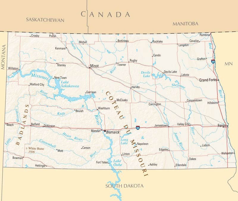 North Dakota Interactive Map - High Quality Full HD Colorful Wallpapers | Free Download