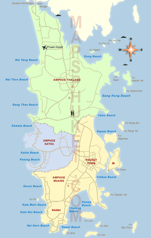 Phuket Map 2 Mapsof Net - Elegant Mobile Gradient Photos | Free Download