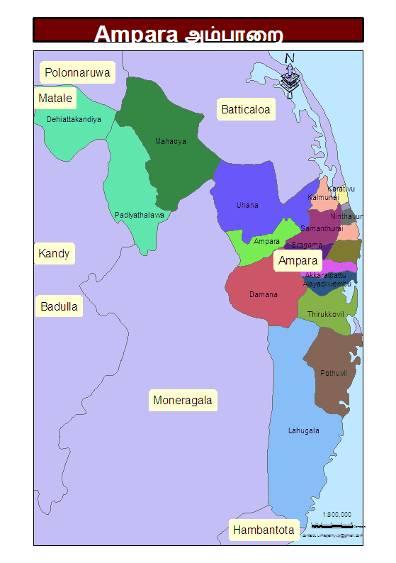 Sri Lanka Ampara District MapSof Net Sri Lanka Ampara District 