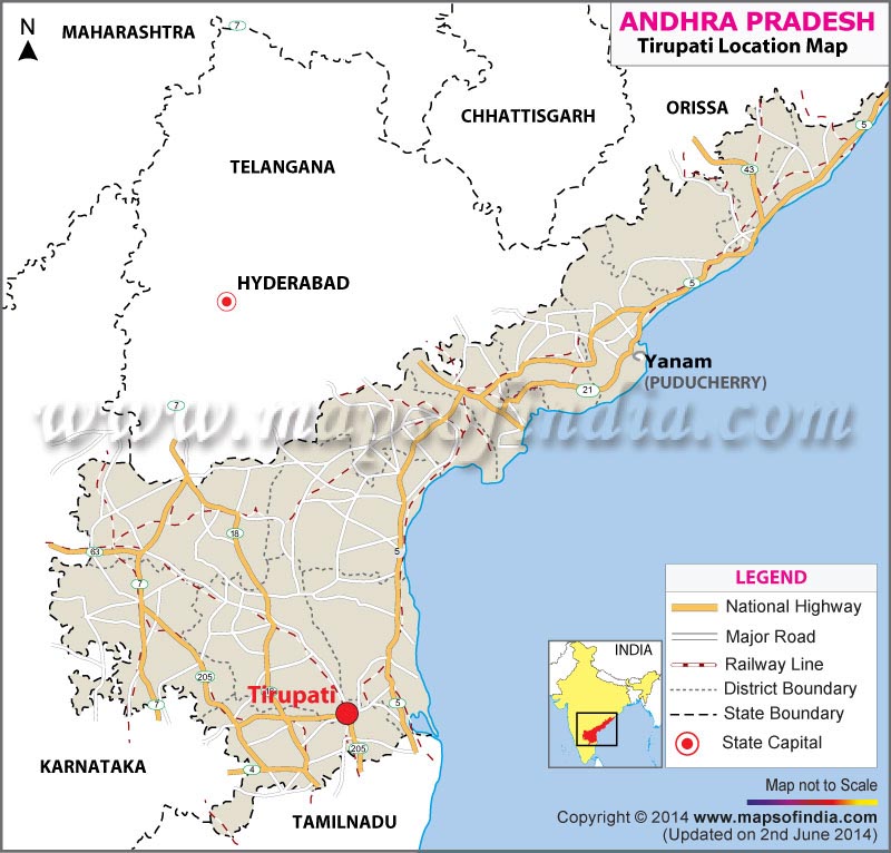 Where Is Tirupati Located In India Tirupati Location Map Andhra Pradesh Tirupati Location Map 