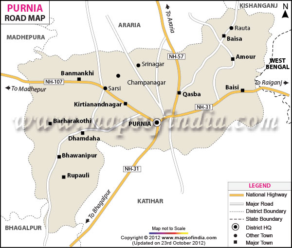 Purnia Road Map Purnia Road Map 