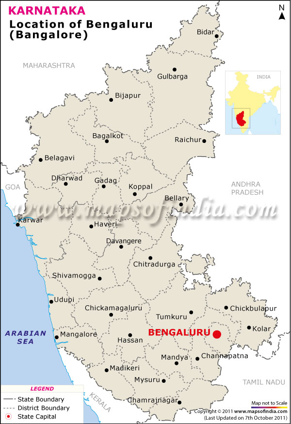 Where Is Bangaluru Located In India Bangaluru Location Map Karnataka Bangalore Location Map 