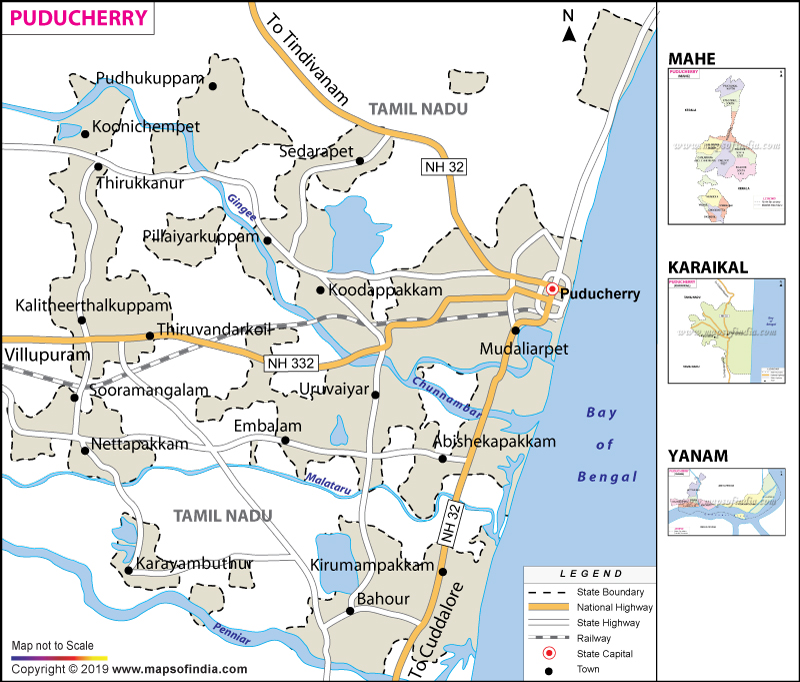 Puducherry Map Tourist Places Travel Information And Facts Pondicherry Map 