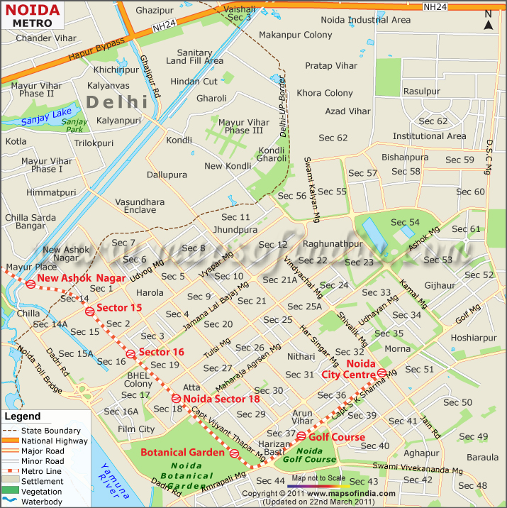 Noida Metro Map.