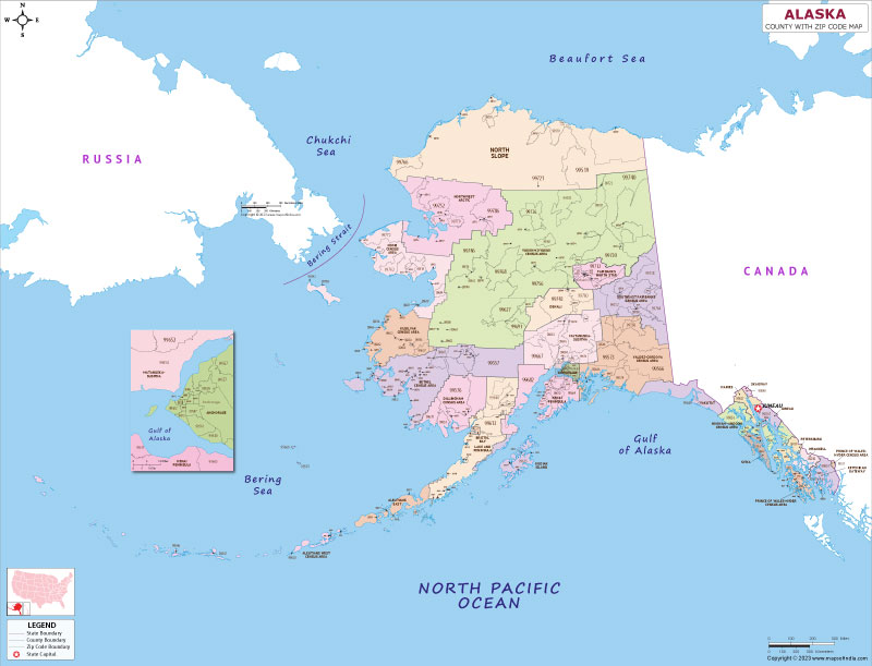 Alaska Population Density By County Alaska County Map With Zip Code 
