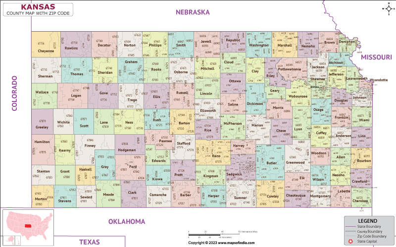 Kansas City Zip Code Map County With.