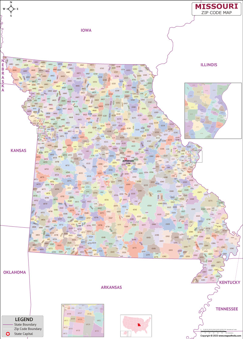 Map Of Missouri Zip Codes Missouri Zip Code Map 