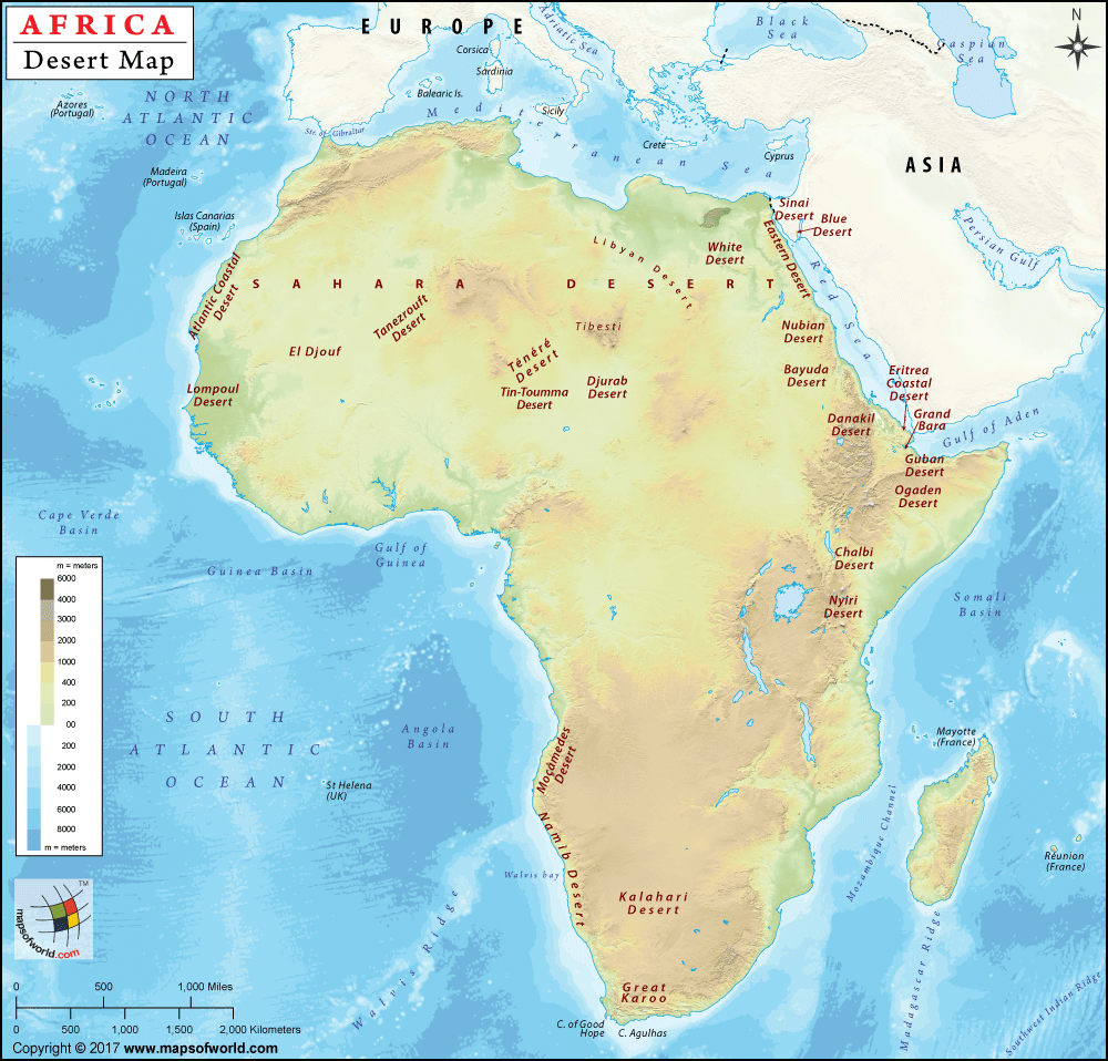 Africa Deserts Map Deserts In Africa Map Deserts In Africa African Deserts Map 