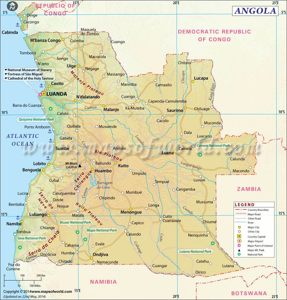 Angola Map Map Of Angola Angola Map 