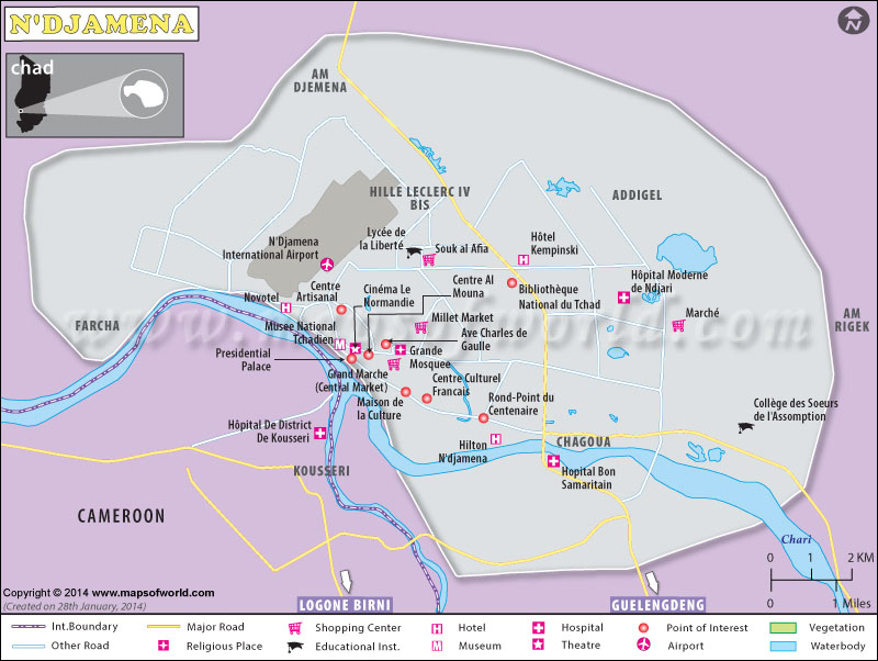 Carte De N Djamena MICHELIN Djam Na DFWNRI Ndjamena Map.