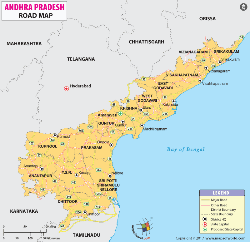 Andhra Pradesh Map Andhra Pradesh Road Map 