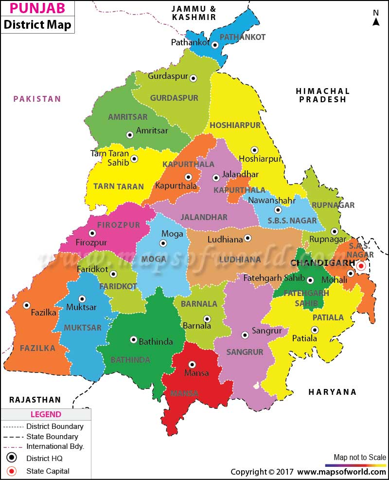 Punjab Map Districts In.