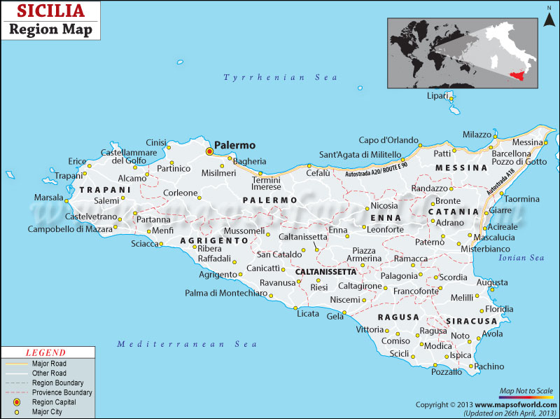 Sicily Map Map Of Sicily Region Sicily Region Map 