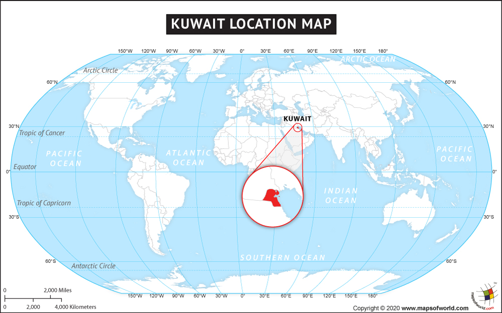 Where Is Kuwait Located Location Map Of Kuwait Kuwait Location Map 