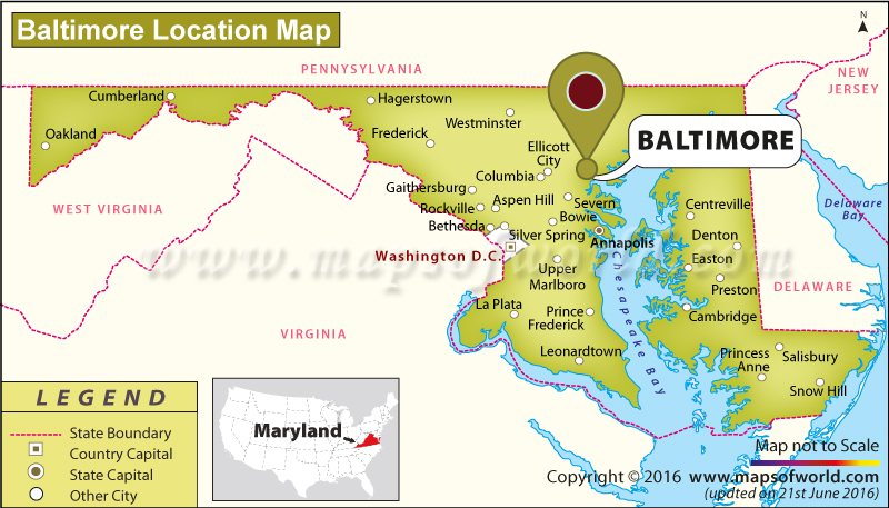 Where Is Baltimore Located In Maryland USA Baltimore Md Location Map 
