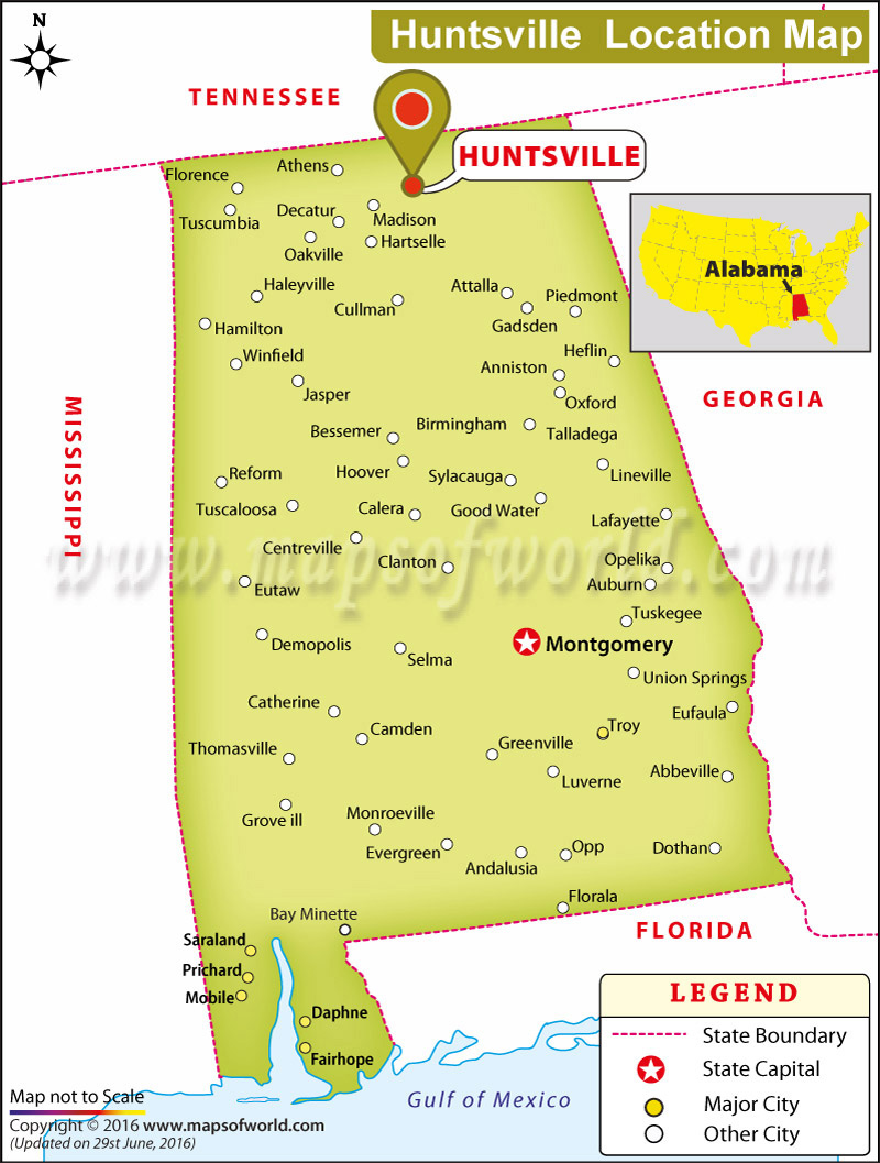 Huntsville Map Alabama Location.
