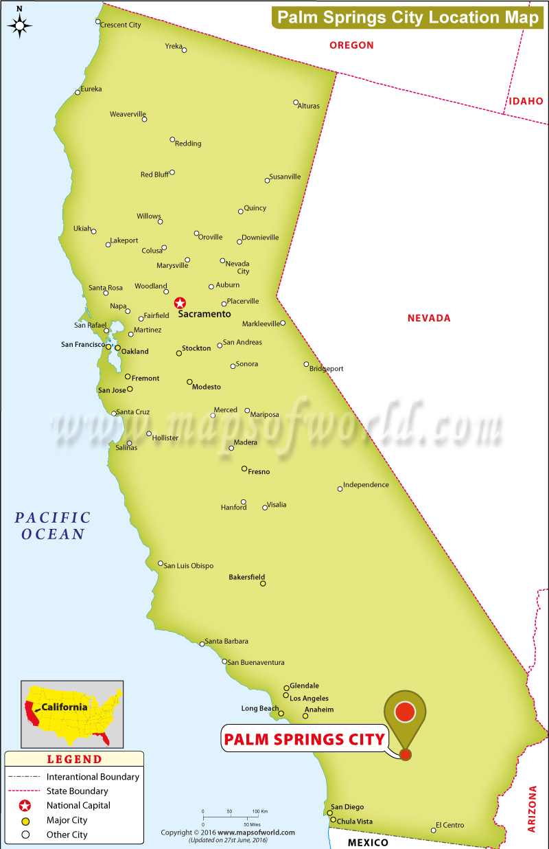 Where Is Palm Springs Located In California USA Palm Springs City Location 