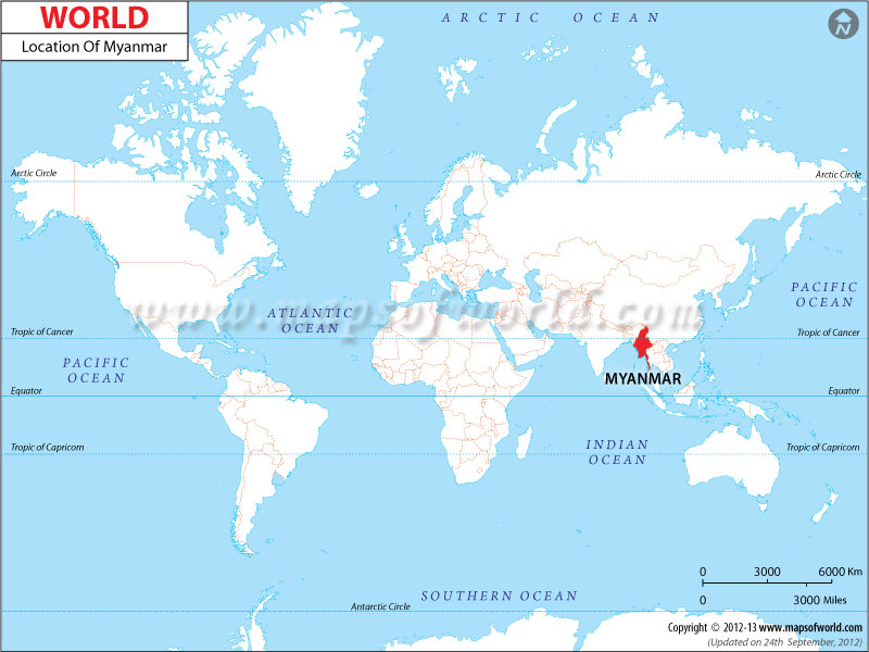 Where Is Myanmar Located Location Map Of Myanmar On World Map Myanmar Location 