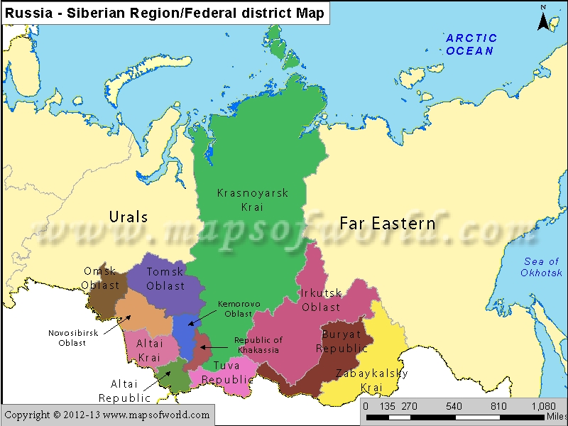 Siberia Map Russia Siberian Region Map 