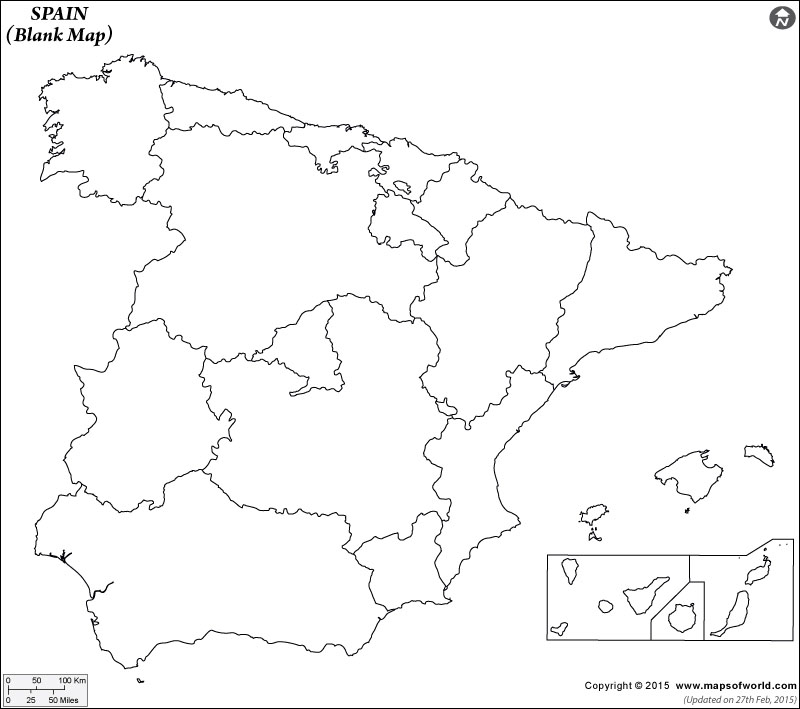 Blank Map Of Spain Spain Outline Map Spain Blank Map 