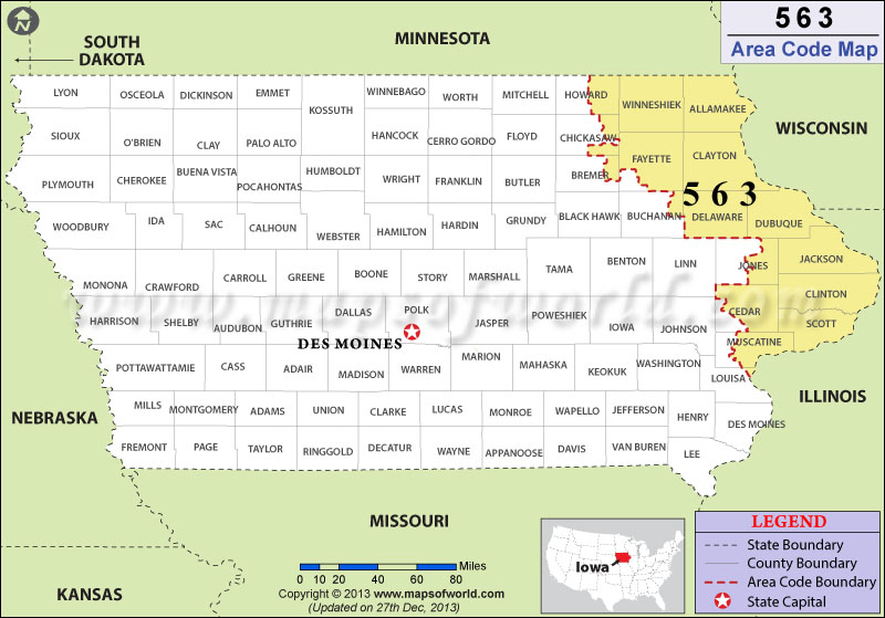 563 Area Code Information Time Zone Map - Minimal Illustration Collection - 4K Quality