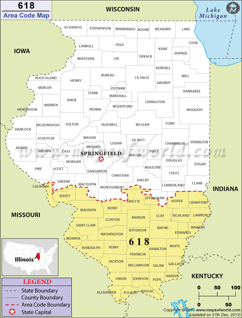 Southern Il Zip Code Map 618 Area Code Map 