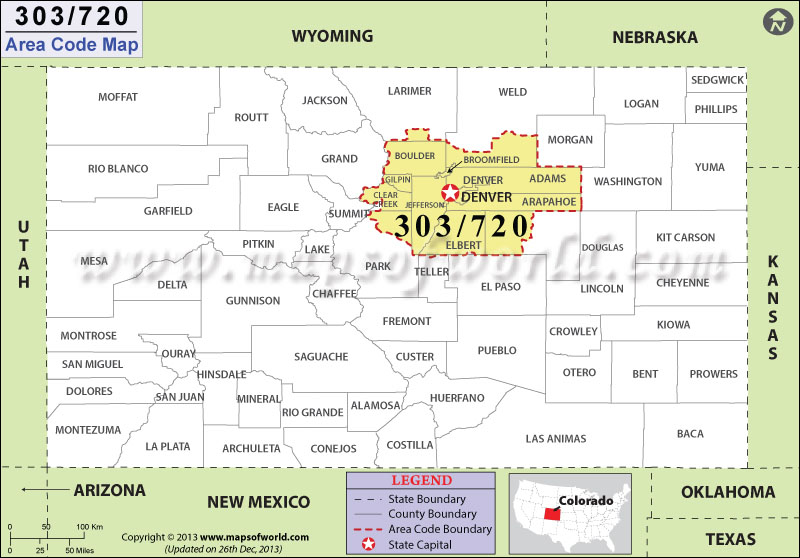 Area Code Map Colorado 720 Area Code Map 