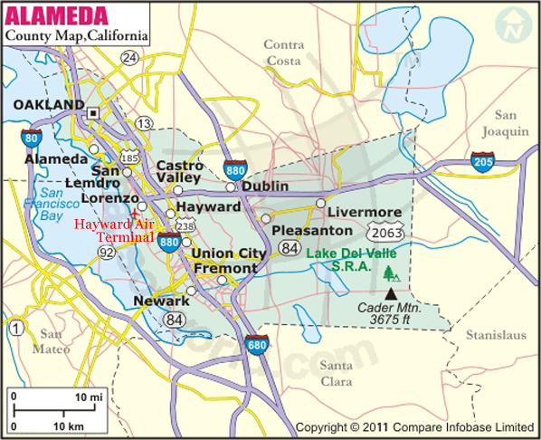 Alameda County Map Map Of Alameda County California Alameda County Map 