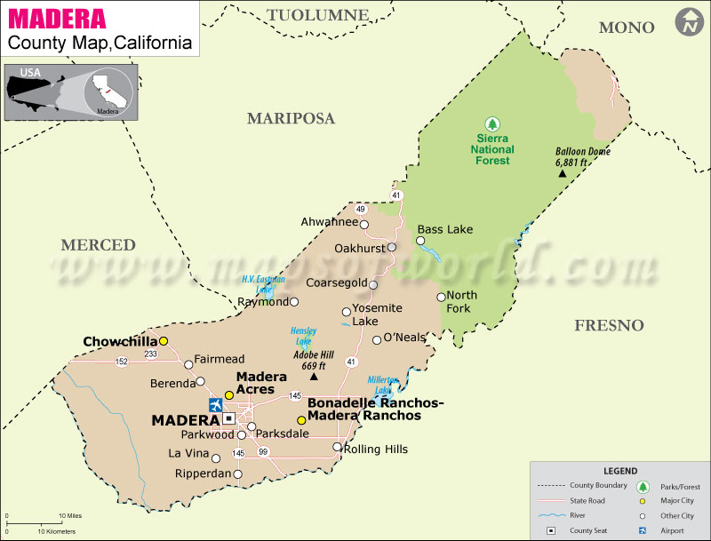 Madera County Map Map Of Madera County California Madera County Map 