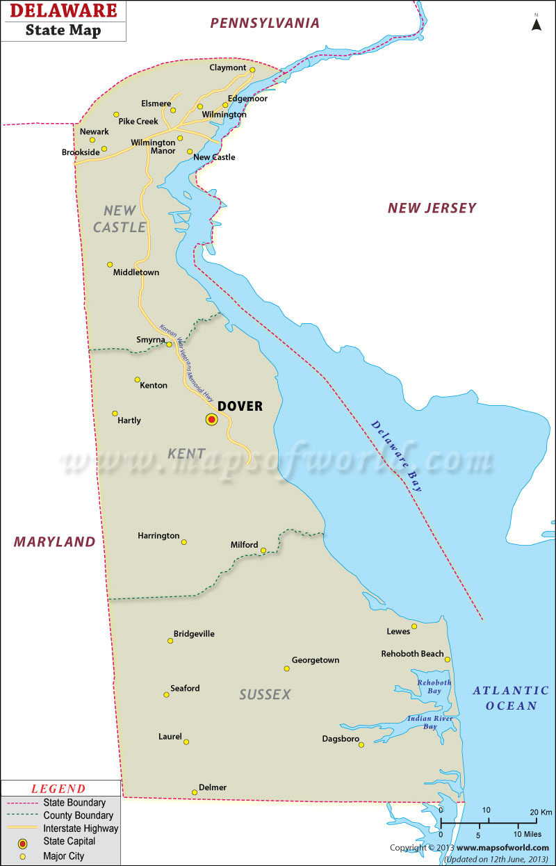 Delaware state map