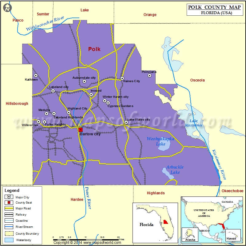 Polk County Map Florida Polk County Map 
