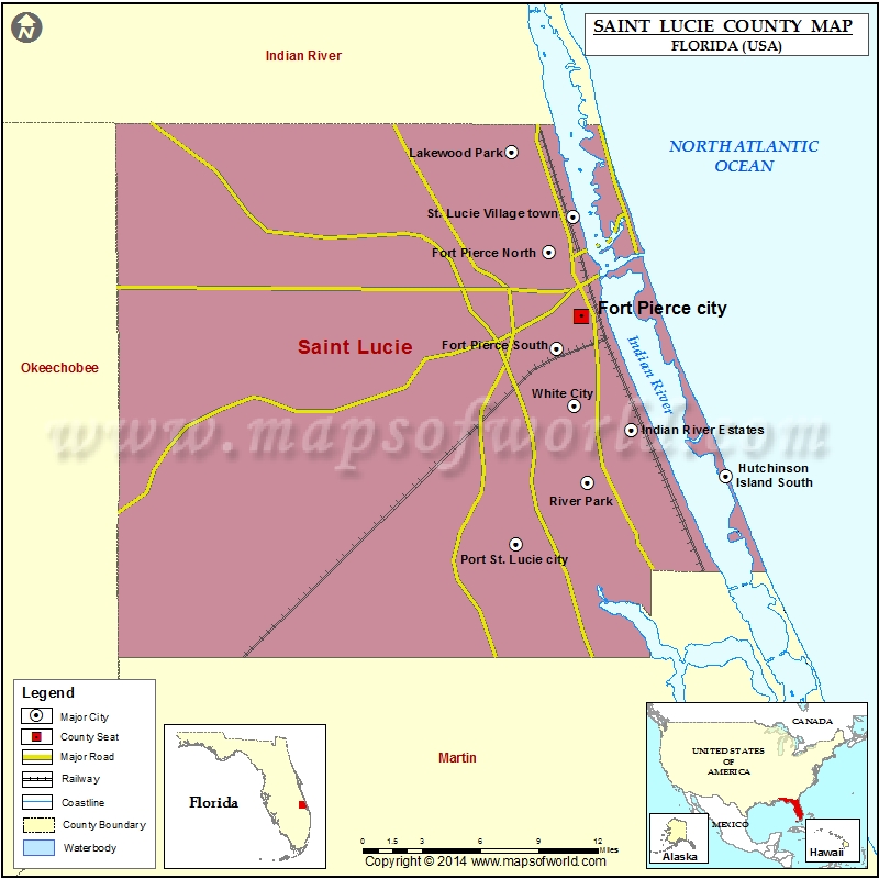 Lucie County Port St Lucie Florida Map St Lucie County Map 