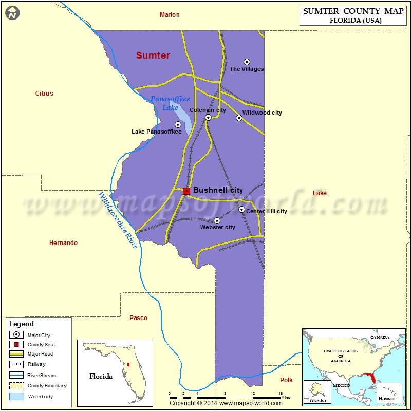 Sumter County Map Florida Sumter County Map 