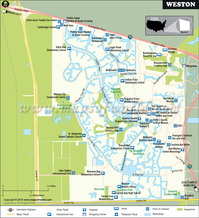 Map Of Florida Showing Weston Weston Florida Map 