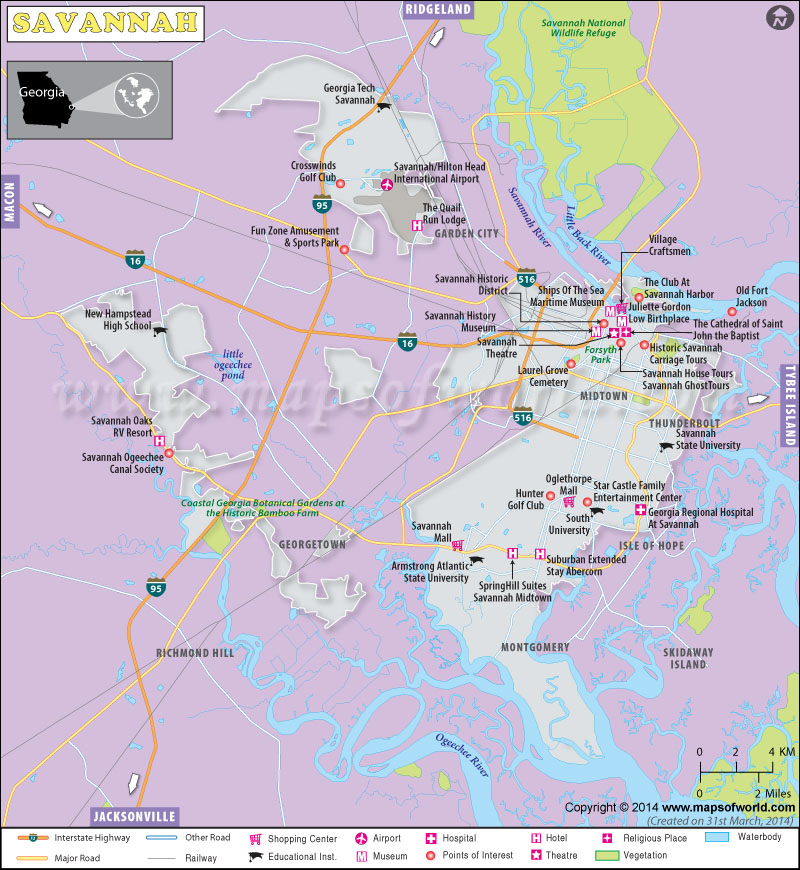 Savannah Tourist Map Printable Savannah Map 