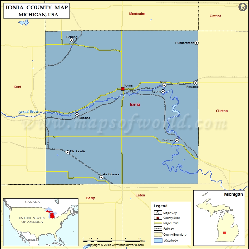 Ionia County Map Michigan Ionia County Map 
