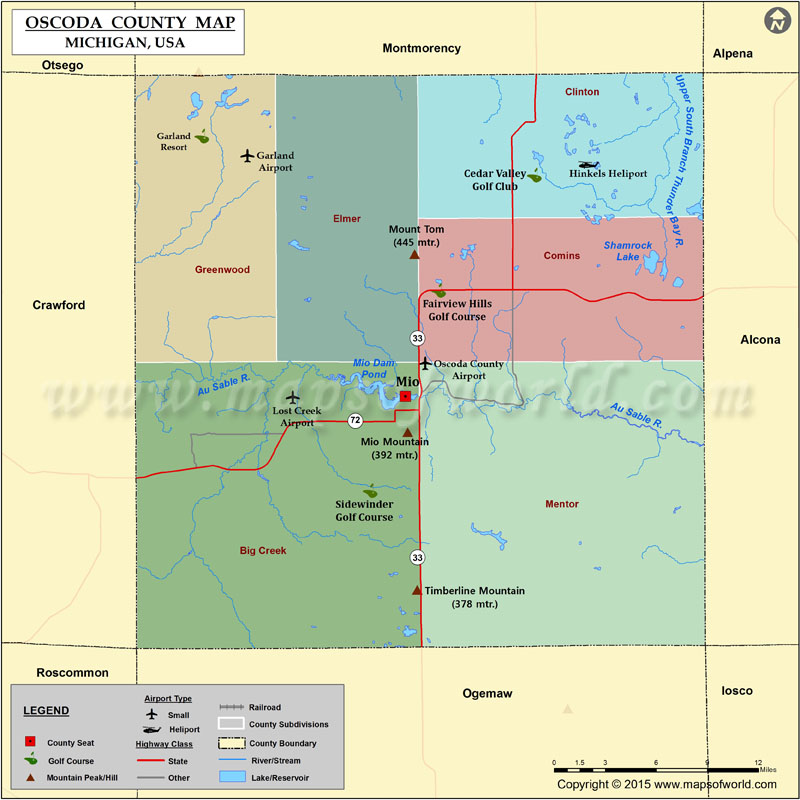 Oscoda Michigan On Map At Michael Tipping Blog County.