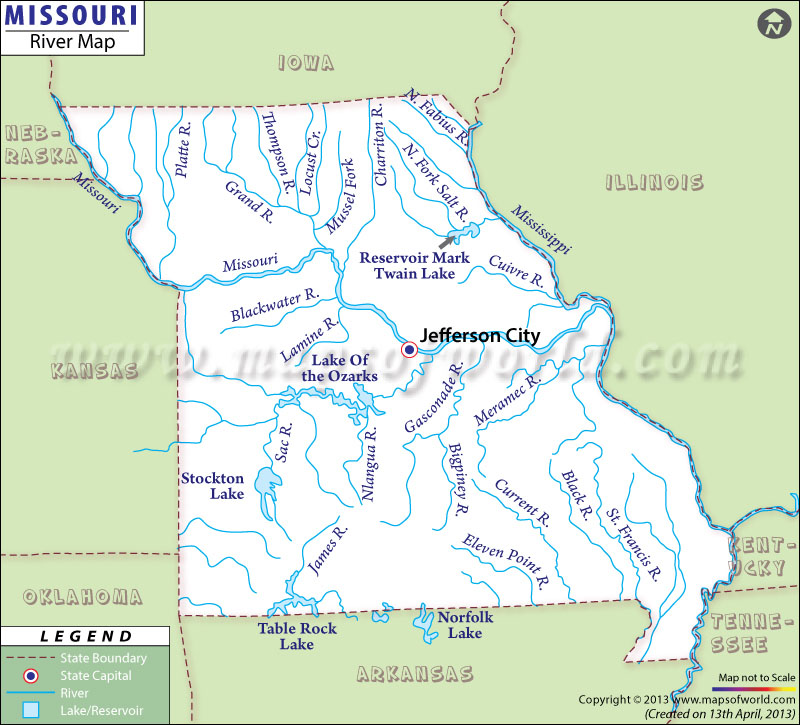River In Missouri Rivers Map.