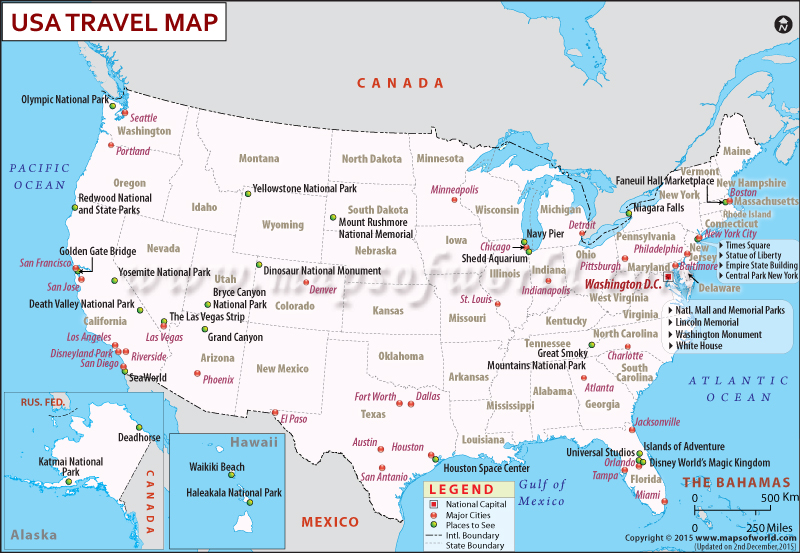 USA Travel Map Tourist Map 