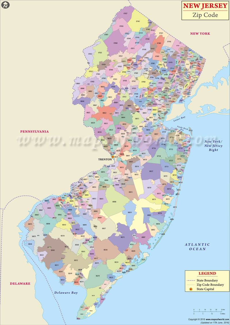 New Jersey Zip Codes Map Mag Resources 